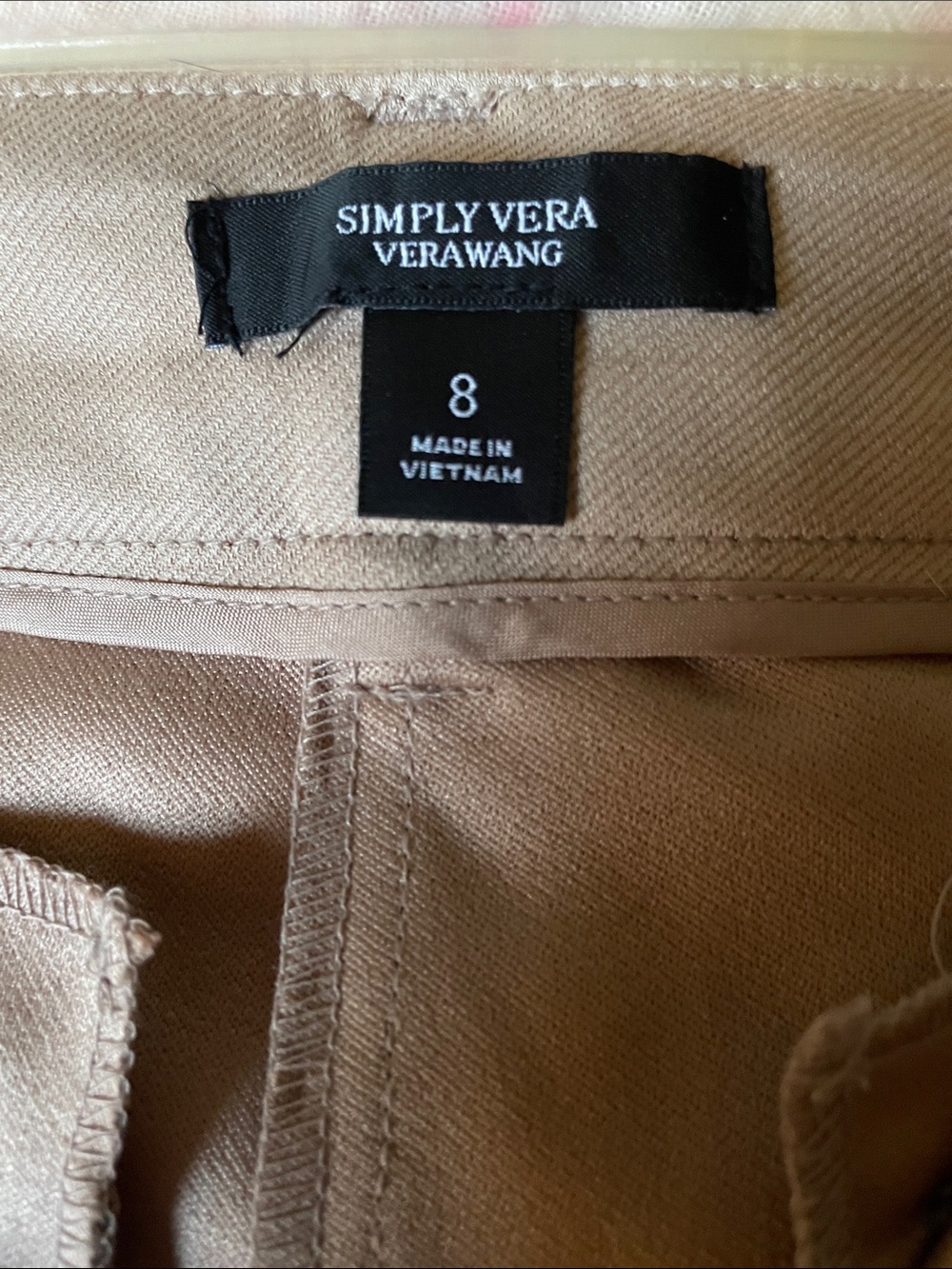 Simply Vera Vera Wang Beige tan Tailored pants ankle length stretch - Picture 3 of 14